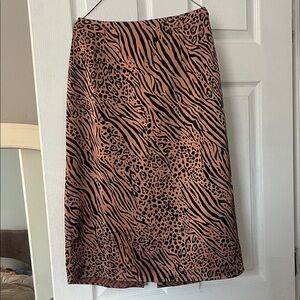 Leopard Print Women's Skirt - Brown
